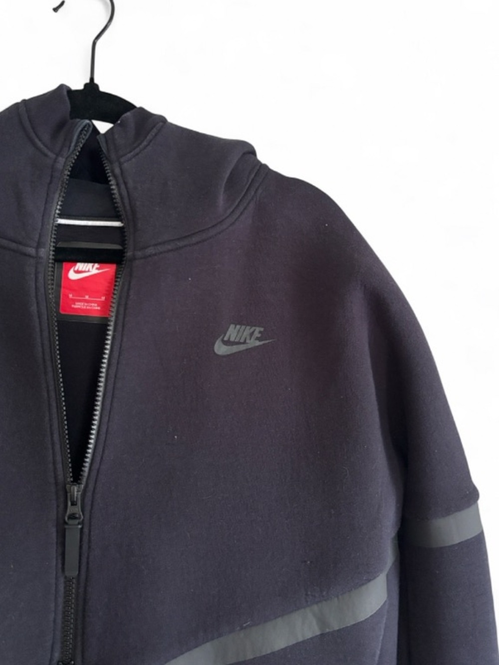 Nike Tech Fleece Longline Cocoon Full Zip Jacket Womens Black Coat Size Medium - Picture 4 of 6